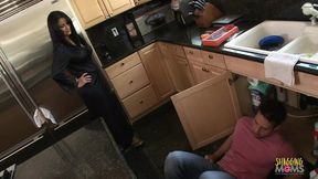 Handsome guy fixes sink then fucks brown-haired wife