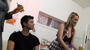 Sexy blonde Alexis May and Carly Parker double penetrated by big cock