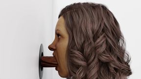 Mature Milf bathroom gloryhole blowjob
