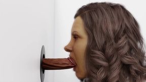 Mature Milf bathroom gloryhole blowjob
