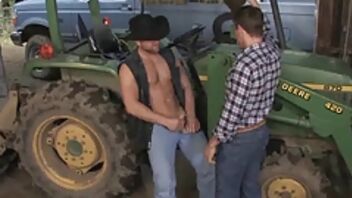 Two gay cowboys are having extremely dirty closeness