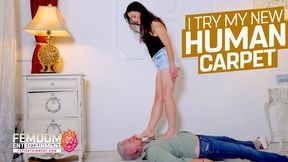 I try out my living carpet with bare feet ( Trampling Session with Lady Nicole ) - FULL HD MP4