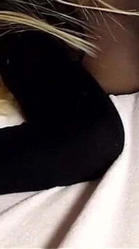 Fucking My Stepsister in Black Stockings! Cumming Inside Her with a Condom!
