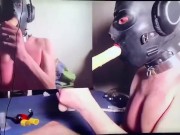 Male big titted slut deep throats on its Mistressess command
