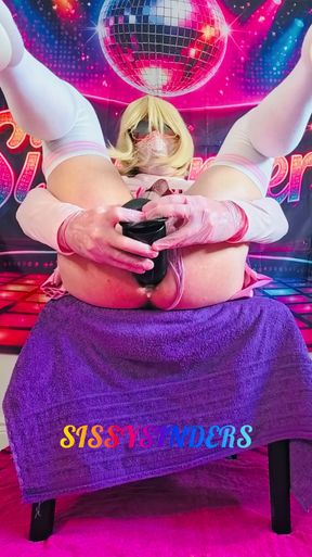 SissySinders fist dildo fuck