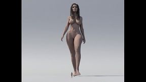 naked giantess walking and crushing tiny men