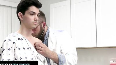 Doctor Tapes - Perv Doctor Gets Balls Deep Into His Cute Patient And Gives Him A Huge Anal Creampie