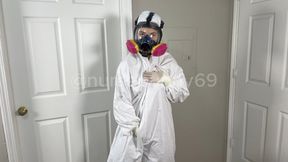 Gas Mask and Hazmat Standing Masturbation 4K