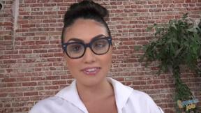 Kylie Sinner: The Young Brunette Nurse with Big Tits & Glasses Gets Facial in POV