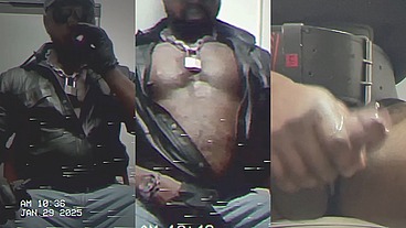 Glitchy Video Recording Leather Muscle Smoke Bate