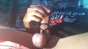 Squeezing My Balls While I Stroke My Lasso'd Cock Until Waterfall of Cum