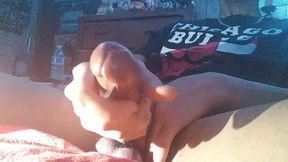 Squeezing My Balls While I Stroke My Lasso'd Cock Until Waterfall of Cum