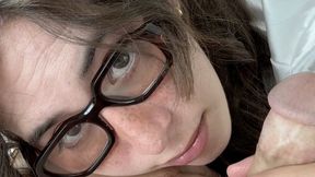 POV Deepthroat & Cum Swallow - Sweet Trans Femboy Wakes Up Daddy With Blowjob