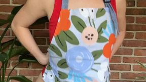 Showing off her amazing butt in her sexy red thong