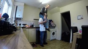 Shoulder Sitting Scissor Hold We Was Almost Caught