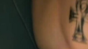Dirty guy Justin oozed cum after wanking his long hard prick in the bathroom