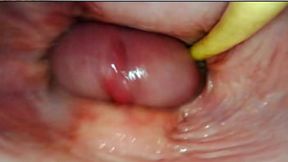 Intense close-up  Deep inside her slit as I pour my load in