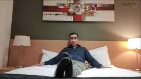 My stepdad fucks me raw in the hotel bed until I scream