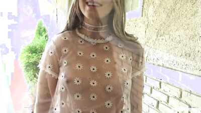 Astonishing girl is stripped naked and fucked by that horny stud