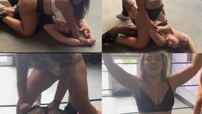 Bra and panties lingerie wrestling