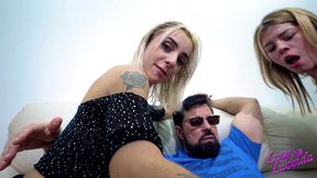 eu e minha meia irma demos o cu pro nosso padrasto juntinhas