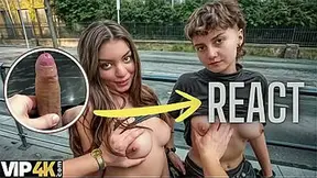 React: VIP4K  Two pretty Lesbians don't mind to having a Threesome with a stranger from the train