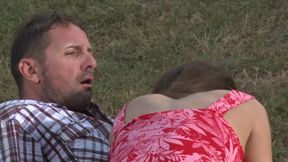 Outdoor anal for busty babe