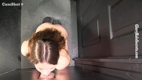 Taylor Sands swallows 13 loads in her first gloryhole POV