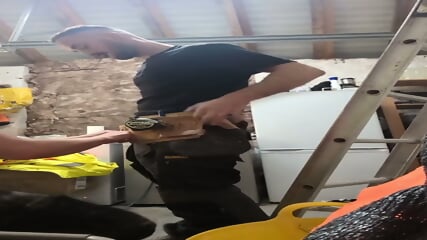 spanking Tradie Suck In Dewalt Trousers  titjob