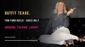 Smoking 100s on the Sofa in White Denim Jeans, Blouse & Tom Ford Leather Heels – Slow Drags & Easy British Chat Throughout a Relaxed Glamorous Smoking Session - Miss Lulu Leather - MP4 HD