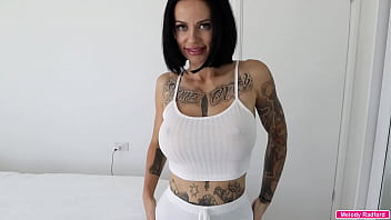 Real MILF Step MOM with Big Tits and a BIG ASS Australian Pornstar Gamer with Hentai Tattoos Wearing White Sweet Pants gets Fucked Hard