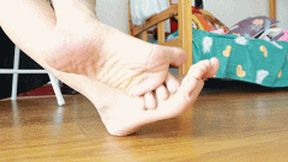 ANNA Asian model Feet Rubbing together