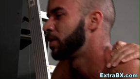 Hunks Get Rough and Hardcore in Steamy Garage Gay Porn Session