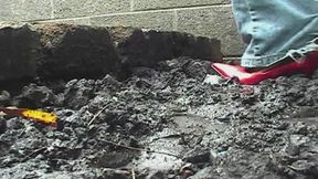 Muddy Red High Heels