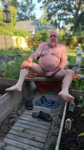 Enjoying My Backyard - Naked!