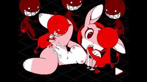 Cherry Bunny Demon Hunter receives a double cumshot