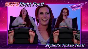 Hot Stylist 1st Time Tickle Test - Red's Right Foot!