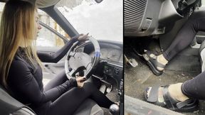 Chloe revs Toyota Carina in flip-flops