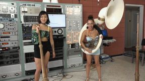 Channy and Kira Try Out the Tibetan Horns and Sousaphone (MP4 - 1080p)