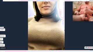 Horny brunette showing me tasty nipples