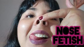 NOSE FETISH - pig nose and picking my nose until I get my boogers out