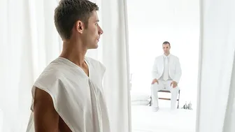 Hung suited DILF breeds innocent jock Dex Devall raw