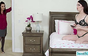 Busty stepmom RayVeness ass rimming stepdaughter Evelyn Claire