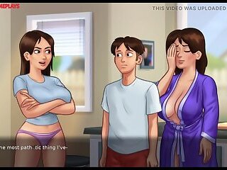 Summertime Saga Part 23 By DarkCookie - Hot milf caught him masturbating right in Her Bed and help