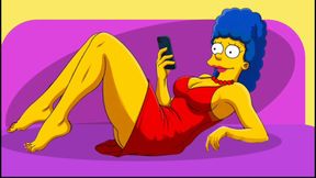 Wife Cheats on Her Husband with a Fitness Trainer. Cartoon. Simpsons Parody
