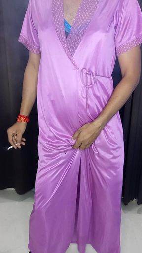Gorgeous sexy satin bra panty and nigty fuking all night