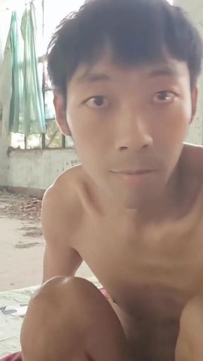 Must-share moment from &quot;Super Asian boy moans, masturbates, cums and eats cum in old factory workshop&quot;