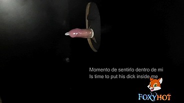 primer dia en las cabinas juarez, fui con mi esposo y un tipo me follo por el gloryhole