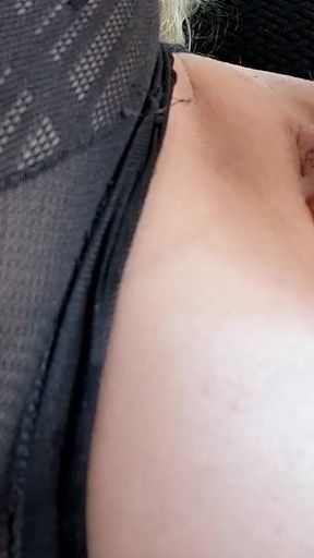 Slutty Woman Masturbates Her Shaved Pussy with a Dildo in Torn Pantyhose and Orgasms Close-up