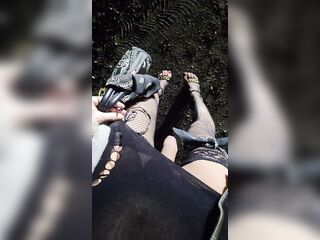 two French ????transvestites offered in the forest. 4degrees 3hoo VaneSsaBiTCHx PariSChienneTrvprod91